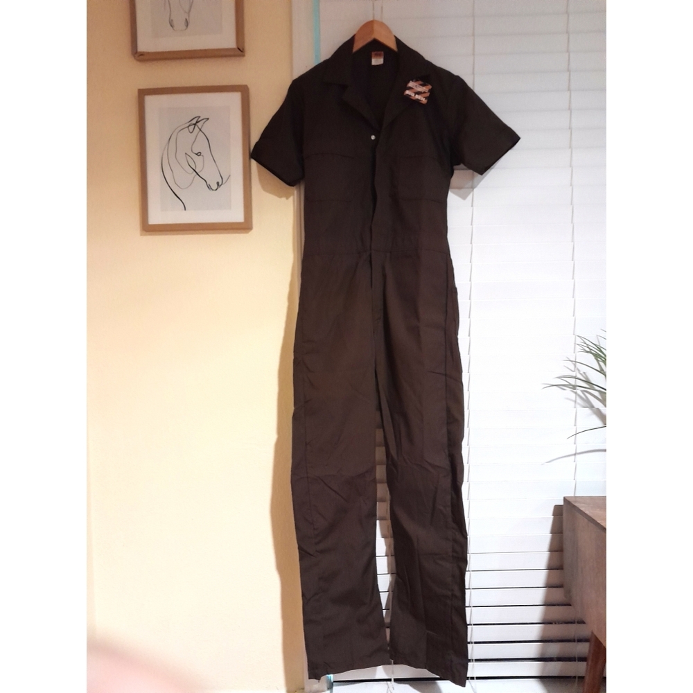 Vintage Big Ben Lightweight Jumpsuit Coverall Zippered Brown Small - Picture 2 of 8